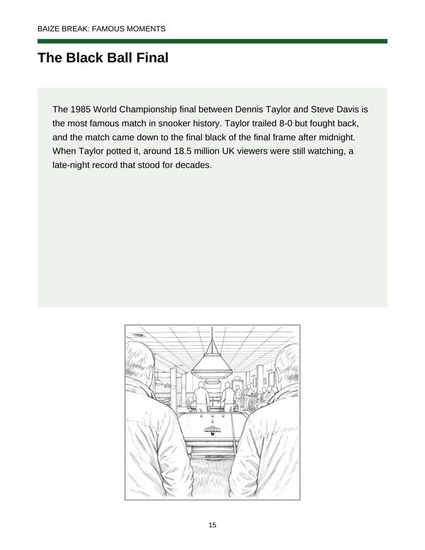 Page 15: Baize Break: The Black Ball Final